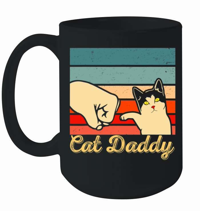 Funny Cat Daddy Vintage Cat Lovers Fathers Day Ceramic Mug