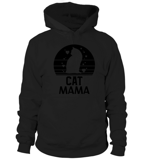 Cat Mom Retro Vintage 80s Style Tee Distressed Hoodie Unisex