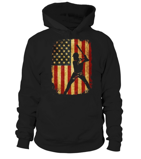 Vintage American Flag Baseball Hoodie Unisex