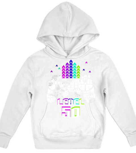 Geek Level 50 Unlocked 1973 50th Birthday Gamer Kids Hoodie