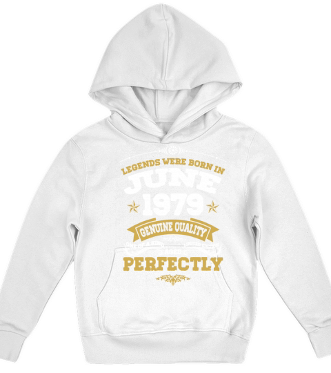 Vintage Aged To Perfection June 1979 Kids Hoodie