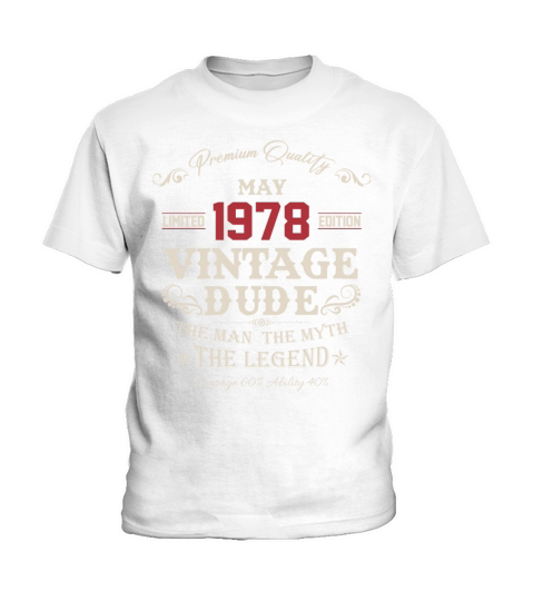 May 1978 Vintage Birthday Present Kids T-Shirt