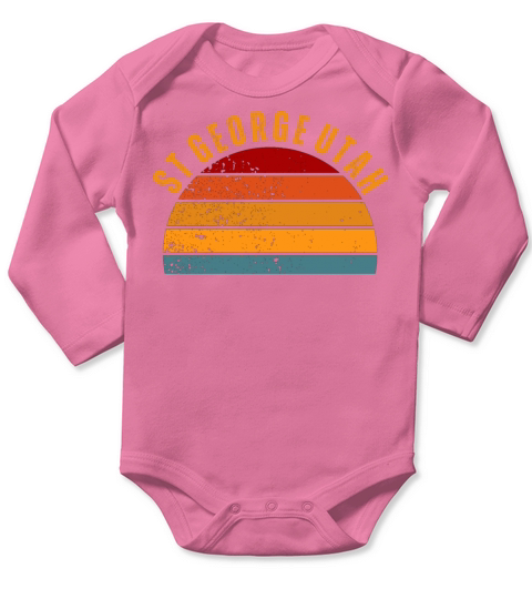 St George Utah Vintage Retro Long Sleeve Baby One-Piece