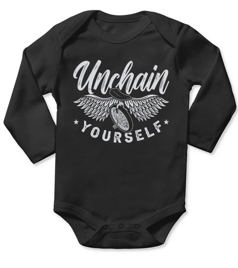 Unicycle Unchain Yourself One Wheel Unicyclist Long Sleeve Baby One-Piece