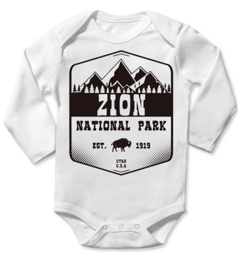 Zion National Park Utah Vintage Long Sleeve Baby One-Piece