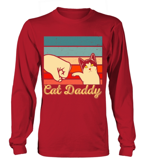 Funny Cat Daddy Vintage Cat Lovers Fathers Day Long sleeved Unisex