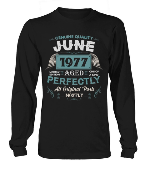 June 1977 Vintage Birthday Present Long sleeved Unisex