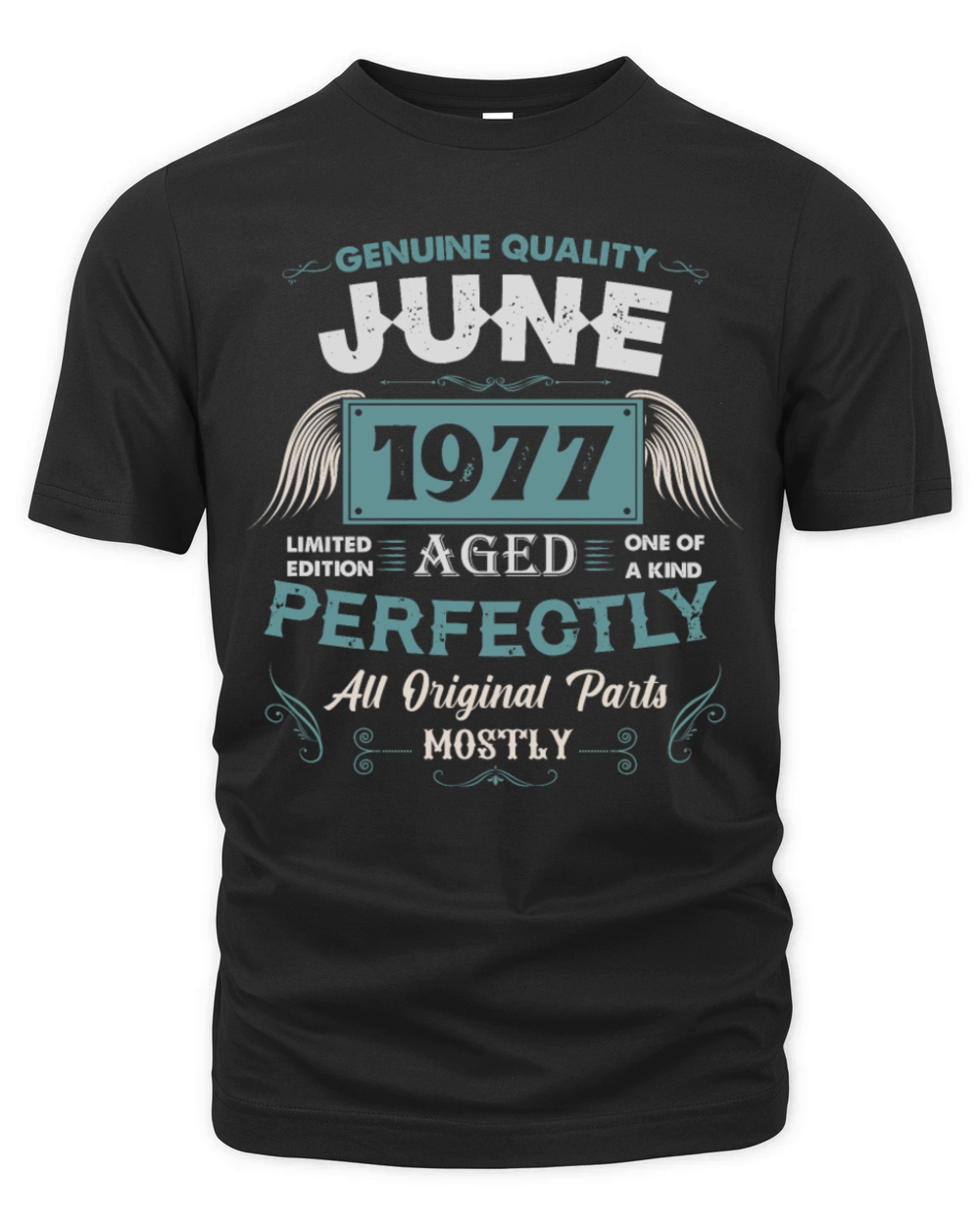 June 1977 Vintage Birthday Present Organic Unisex T-shirt