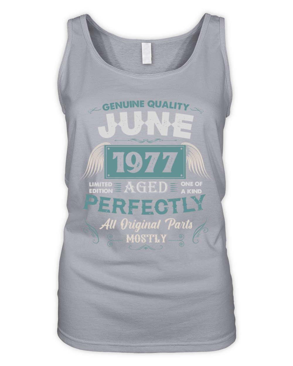June 1977 Vintage Birthday Present Organic Women's Tank Top