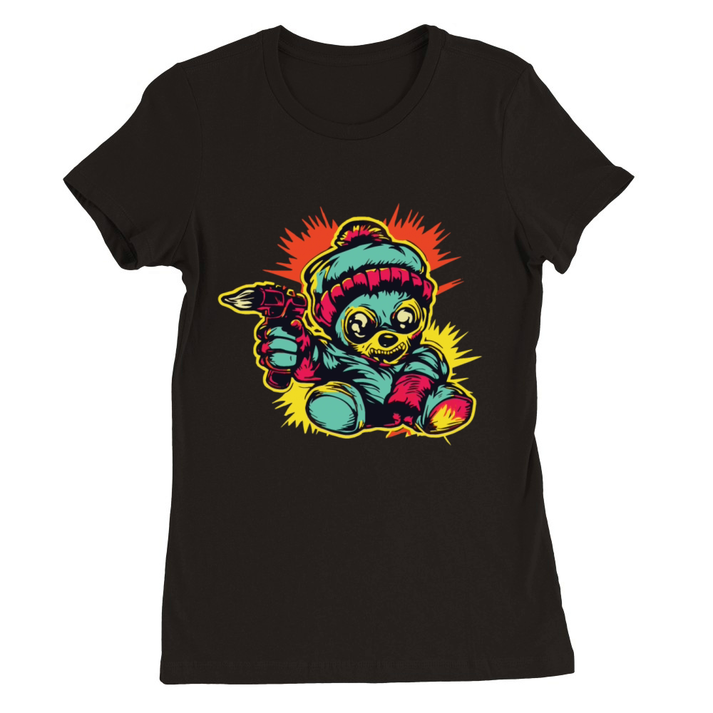 Horror Scary Bear Halloween Zombie Zapper Premium Womens Crewneck T-shirt