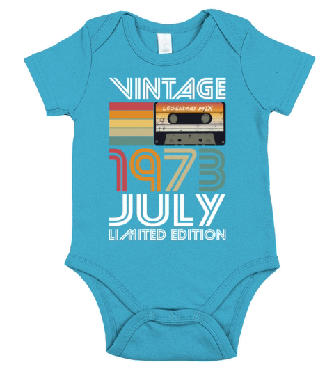 50th birthday july 1973 vintage 1973 Short Sleeve Baby One-Piece