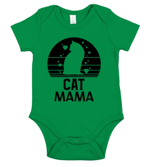 Cat Mom Retro Vintage 80s Style Tee Distressed Short Sleeve Baby One-Piece