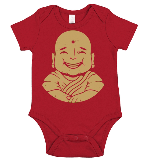 Happy Buddha Vintage Art Short Sleeve Baby One-Piece