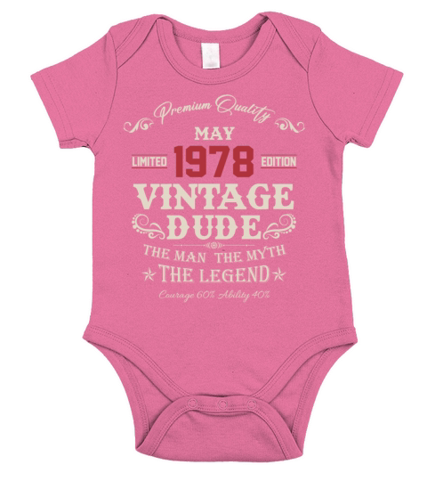 May 1978 Vintage Birthday Present Short Sleeve Baby One-Piece