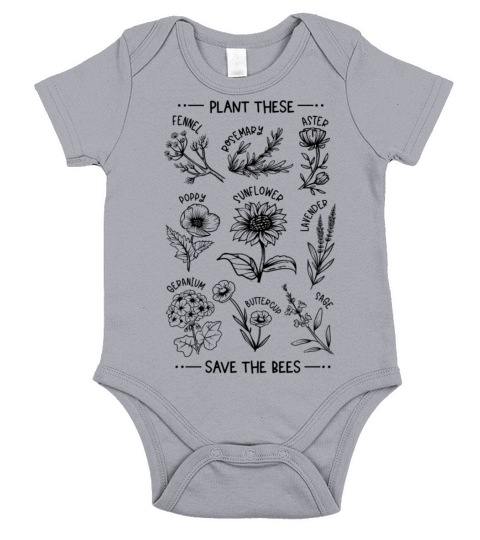 Quote Plant These Save The Bees Short Sleeve Baby One-Piece