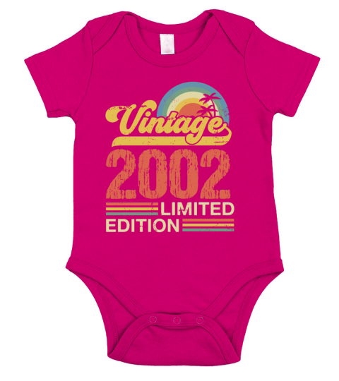 Retro Vintage 2002 Limited Edition Short Sleeve Baby One-Piece