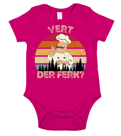 Vert Der Ferk Chef Retro Vintage Short Sleeve Baby One-Piece