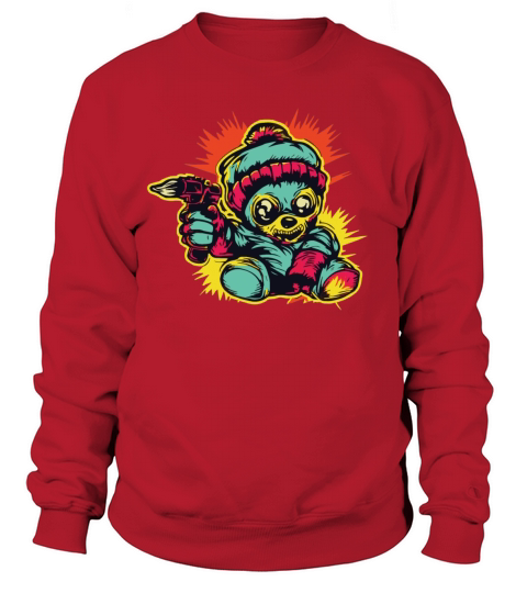 Horror Scary Bear Halloween Zombie Zapper Sweatshirt Unisex
