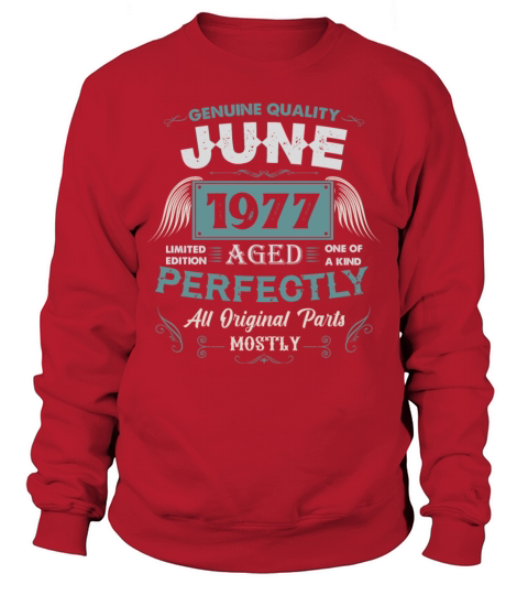 June 1977 Vintage Birthday Present Sweatshirt Unisex