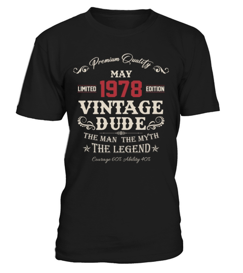 May 1978 Vintage Birthday Present T-Shirt Unisex