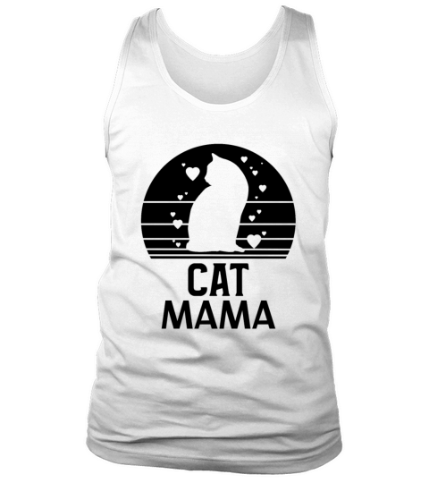 Cat Mom Retro Vintage 80s Style Tee Distressed Tank Top Unisex