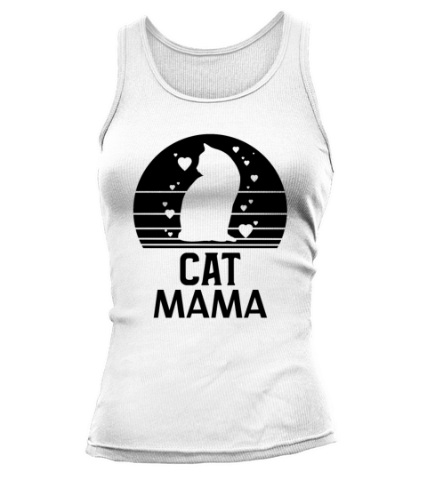 Cat Mom Retro Vintage 80s Style Tee Distressed Tank top Woman