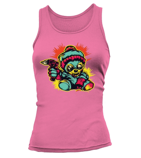 Horror Scary Bear Halloween Zombie Zapper Tank top Woman