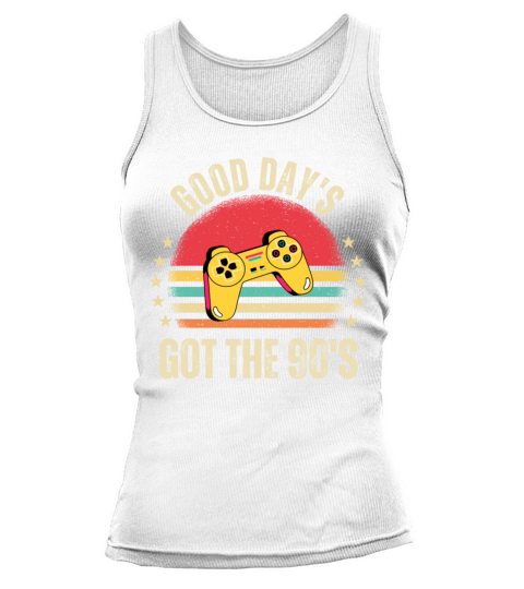 Retro 90s Game Controller and Vintage Sunset Tank top Woman