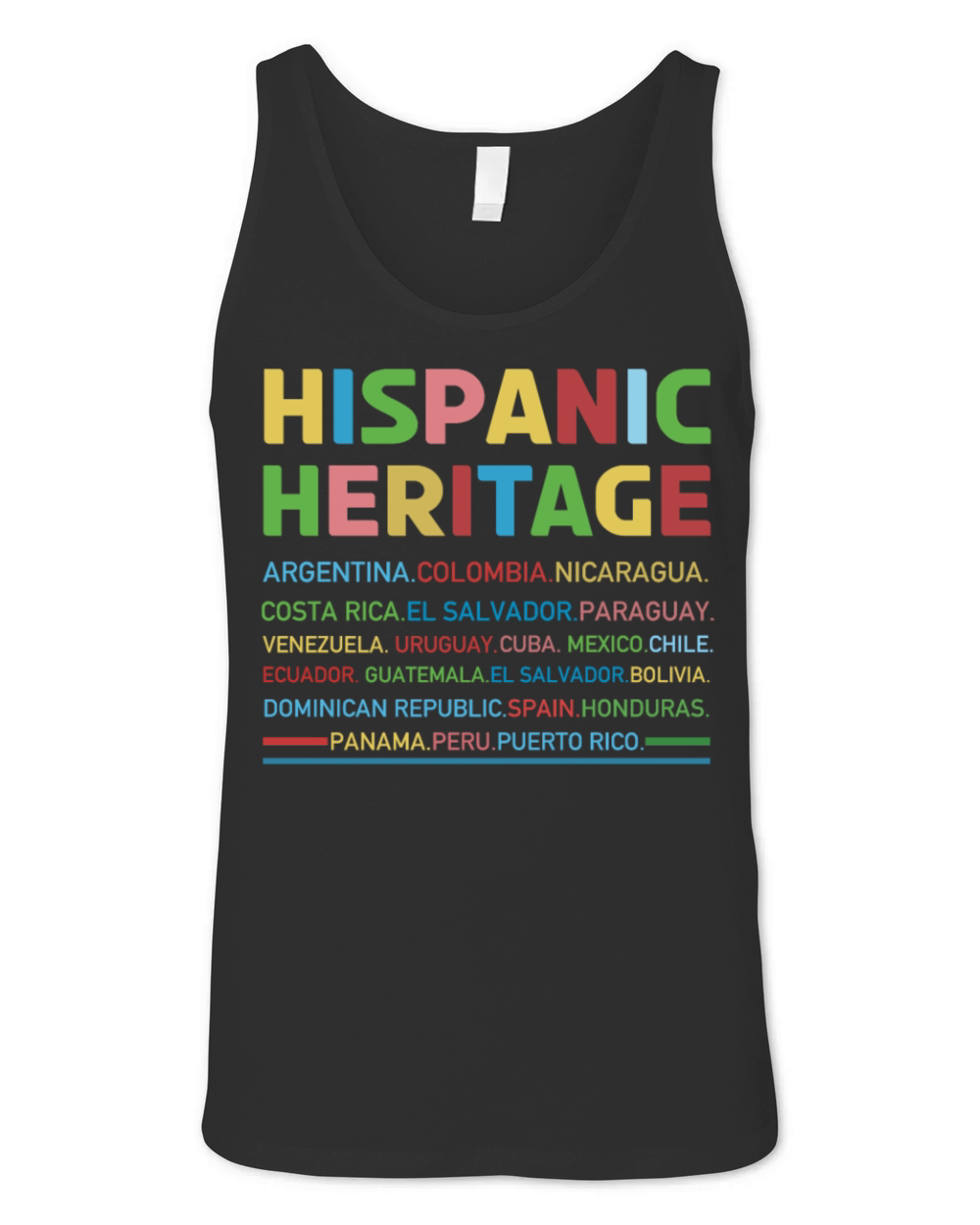 Countries Hispanic National Hispanic Heritage Unisex Jersey Tank