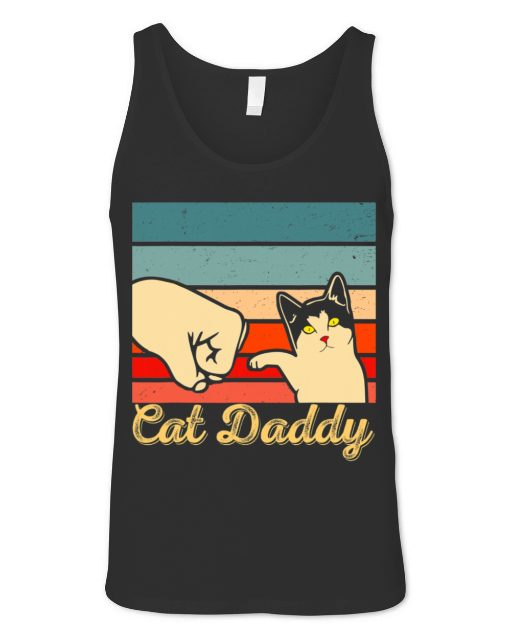 Funny Cat Daddy Vintage Cat Lovers Fathers Day Unisex Jersey Tank