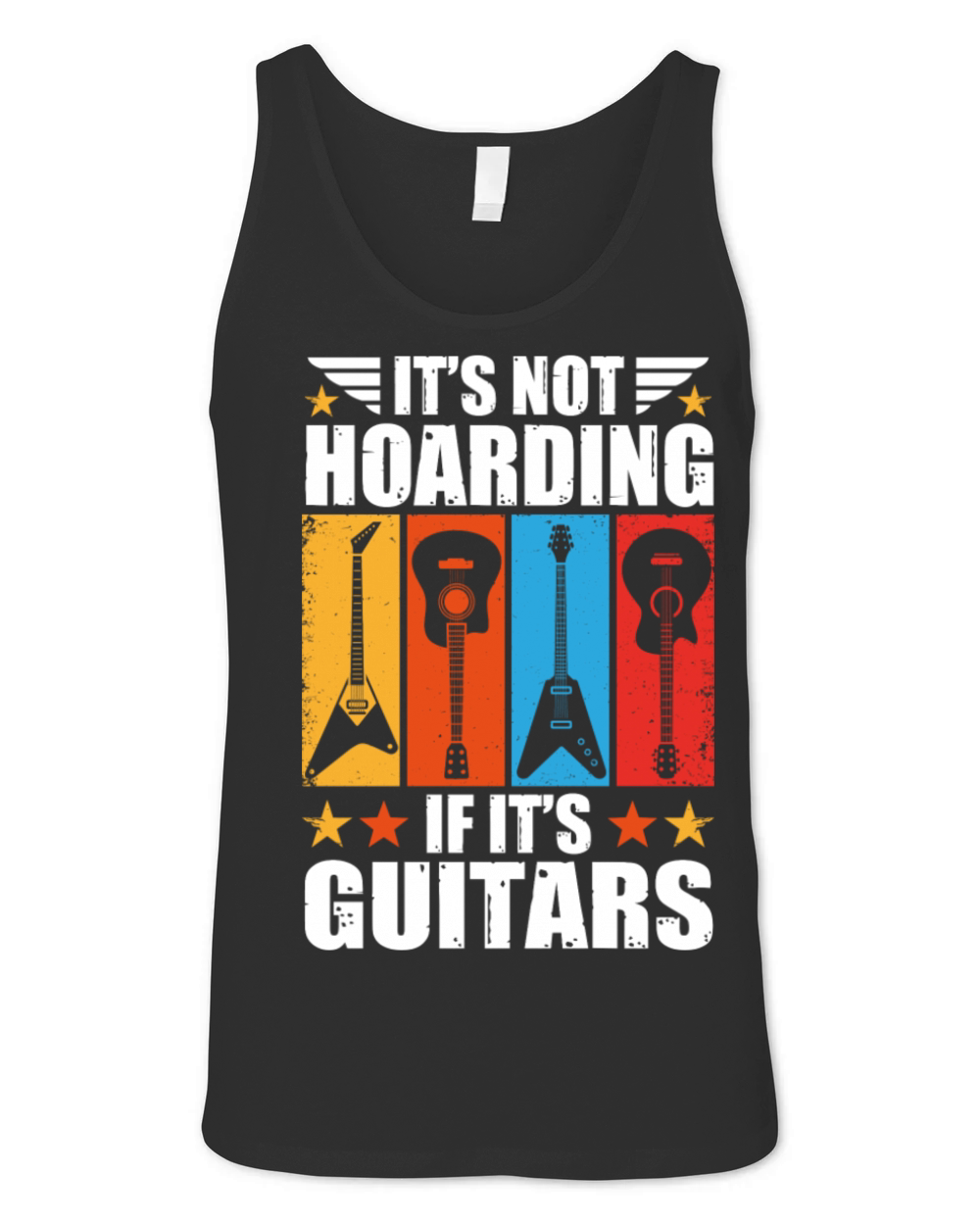It s Not Hoarding If It s Guitars Vintage Guitar Unisex Jersey Tank