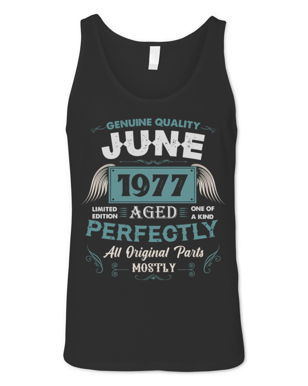 June 1977 Vintage Birthday Present Unisex Jersey Tank