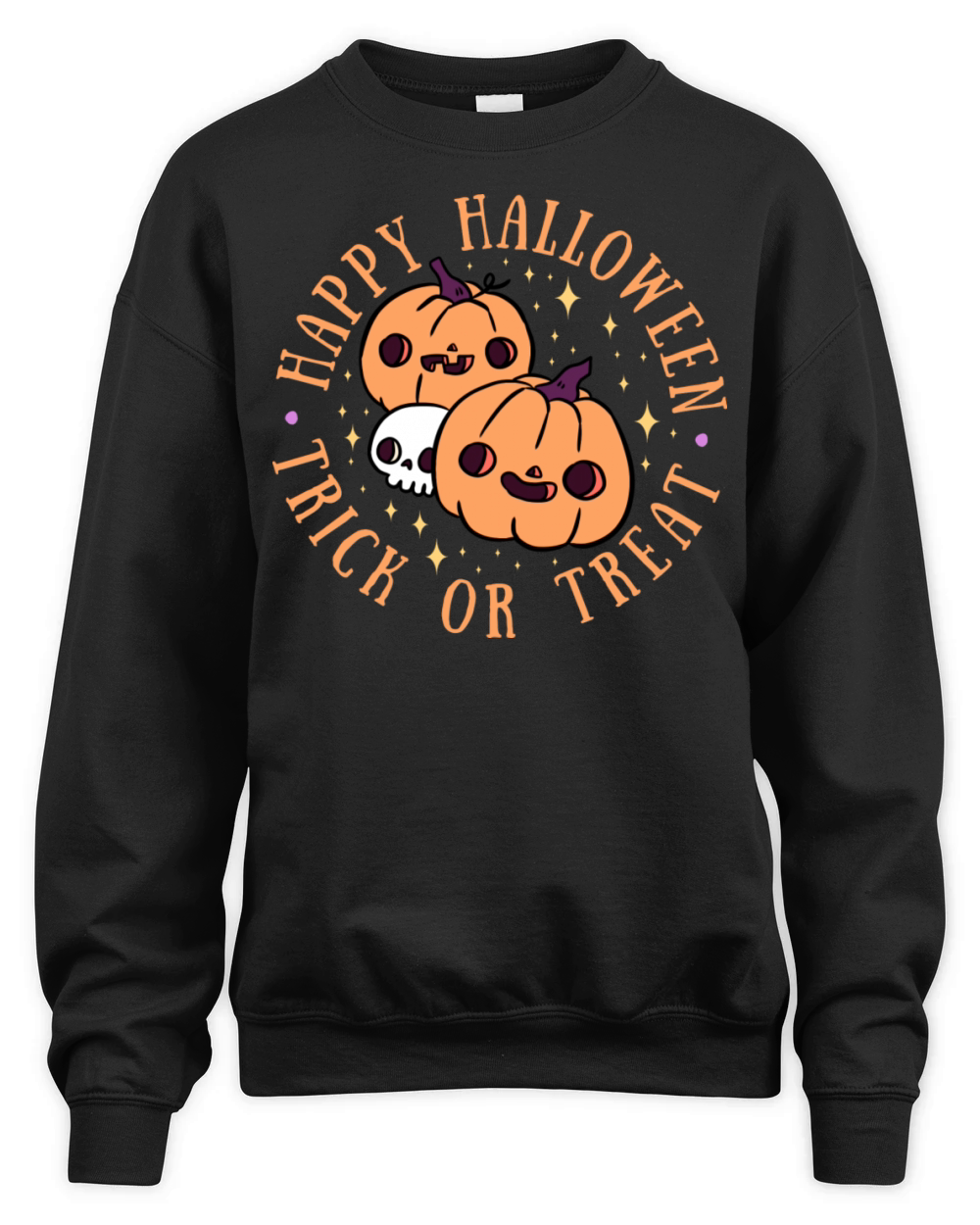 Happy Halloween Trick Or Treat Cute Pumpkin Unisex Premium Crewneck Sweatshirt