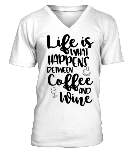 between coffee and wine V-Neck T-shirt