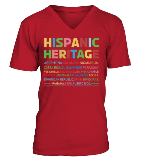 Countries Hispanic National Hispanic Heritage V-Neck T-shirt
