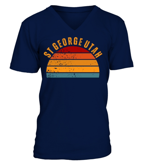 St George Utah Vintage Retro V-Neck T-shirt