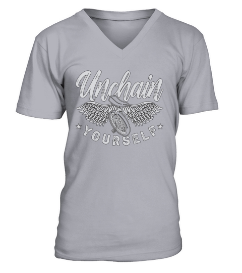 Unicycle Unchain Yourself One Wheel Unicyclist V-Neck T-shirt