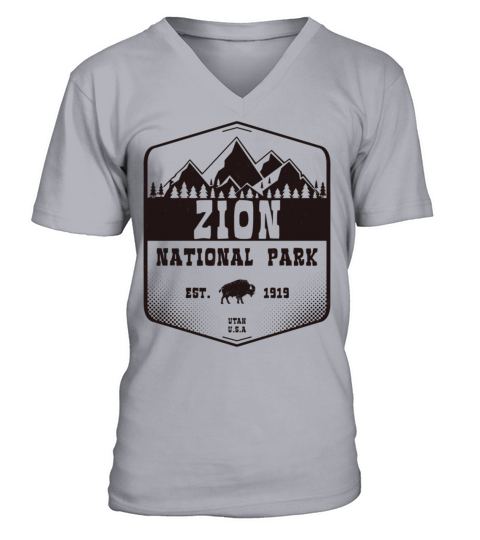 Zion National Park Utah Vintage V-Neck T-shirt