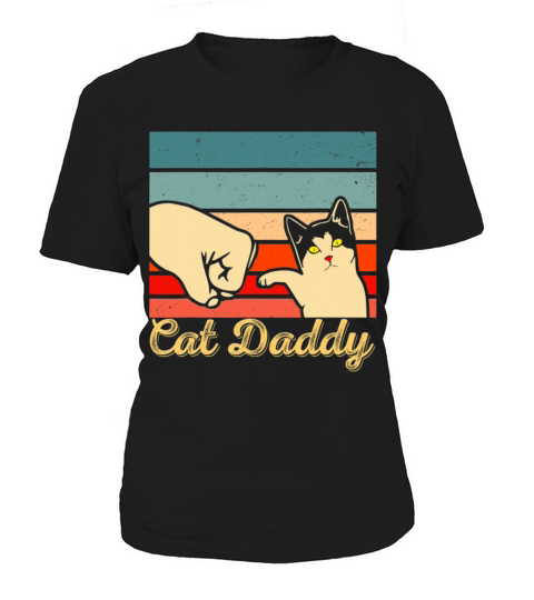 Funny Cat Daddy Vintage Cat Lovers Fathers Day Women's T-Shirt