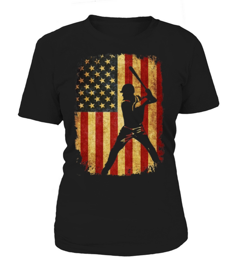 Vintage American Flag Baseball Women's T-Shirt