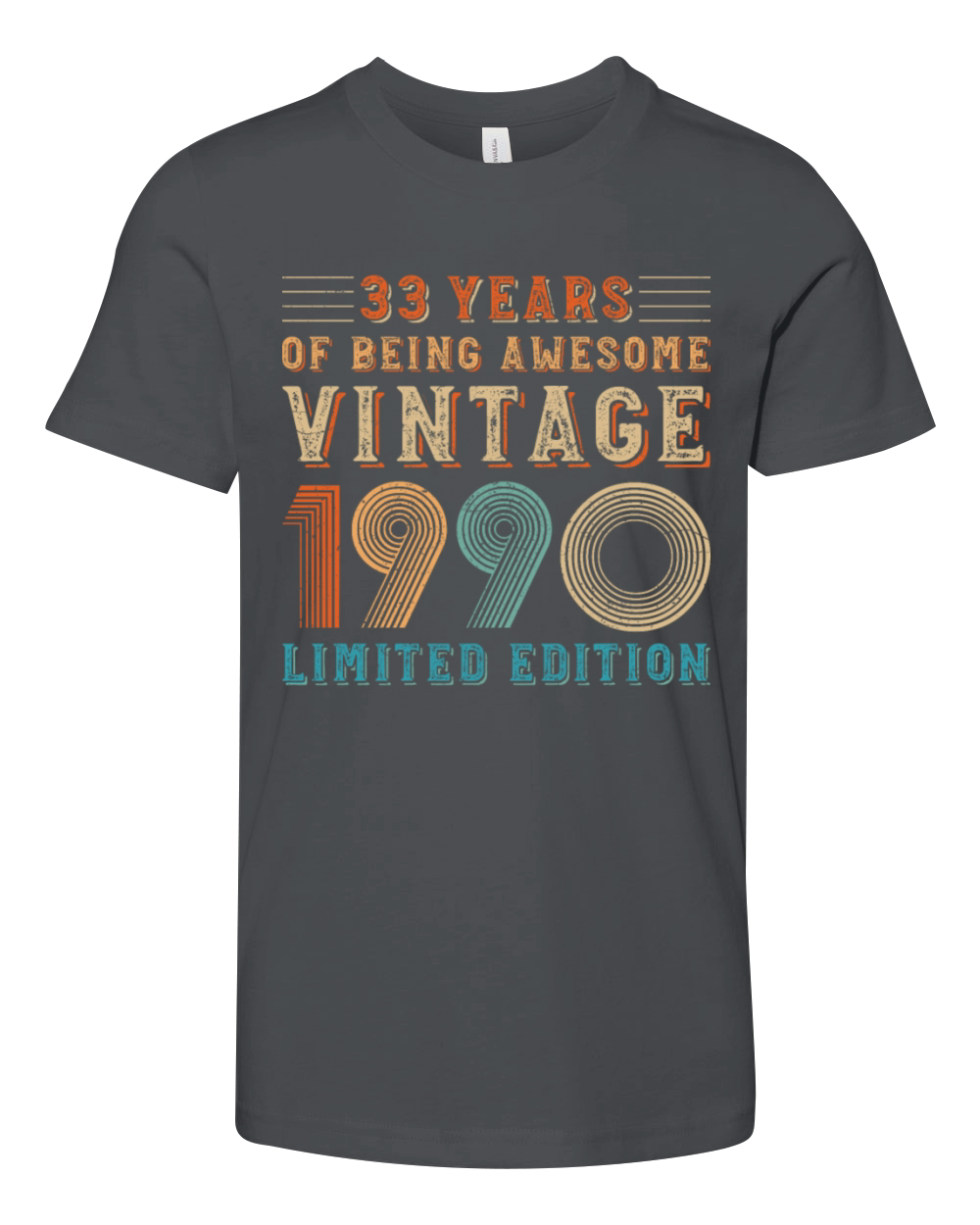 33 years of being awesome vintage 1990 limited edi Youth Unisex Jersey Tee