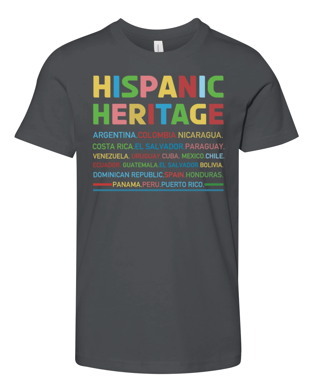 Countries Hispanic National Hispanic Heritage Youth Unisex Jersey Tee