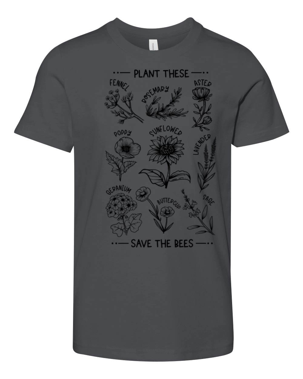 Quote Plant These Save The Bees Youth Unisex Jersey Tee