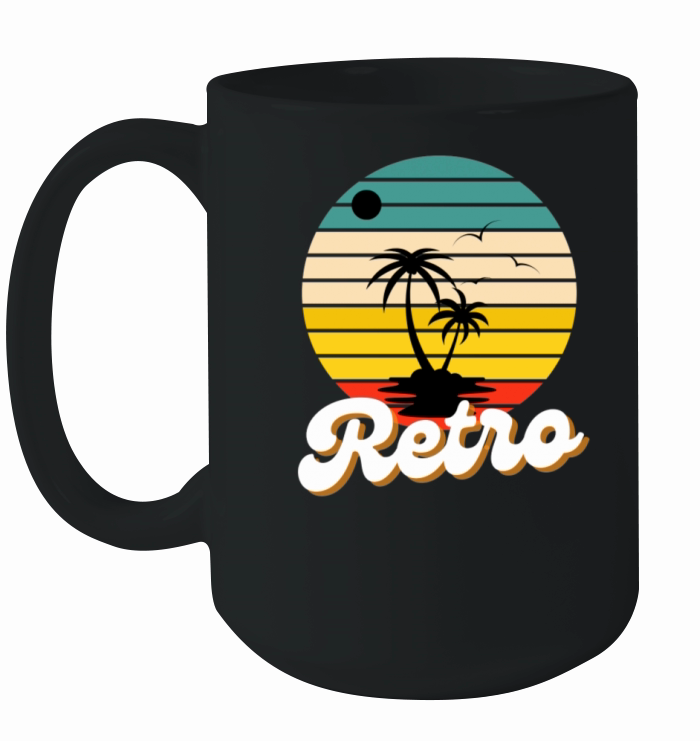 Retro vintage shirt with beach and sun tshirts Ceramic Mug