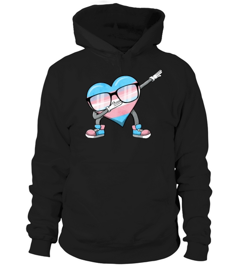 Transgender Pride Trans Flag Dabbing Heart Sublte Hoodie Unisex