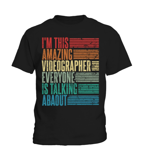 Vintage Videographer Profession Gift Retro Kids T-Shirt