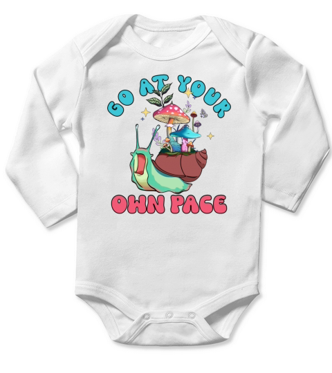Go at your own pace Long Sleeve Baby One-Piece