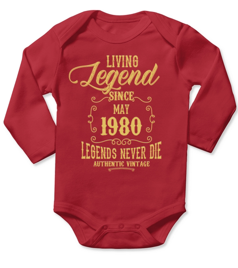 Living Legend since May 1980 Long Sleeve Baby One-Piece