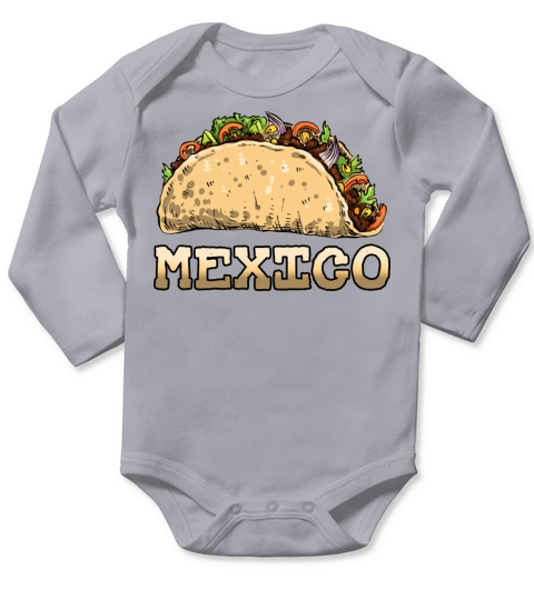 Vintage Mexican Food Mexico Taco Long Sleeve Baby One-Piece