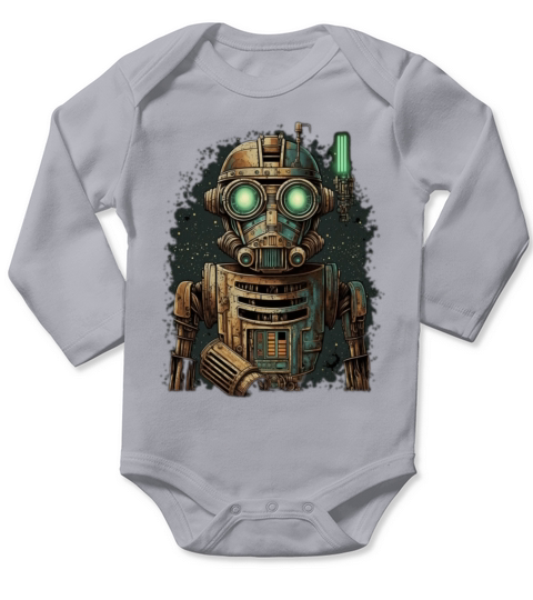 vintage robot Long Sleeve Baby One-Piece